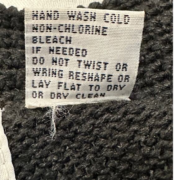 Sharon Young Vintage Cross Stitch & Beaded Black Woven Vest Women's Size Medium - Picture 12 of 12